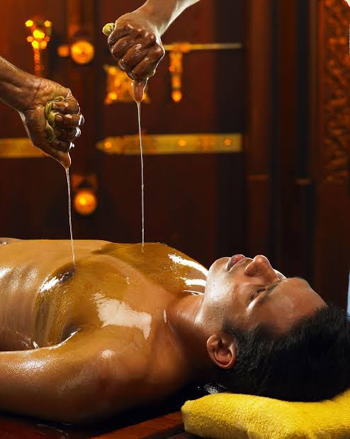 Ayurvedic oil bath therapy